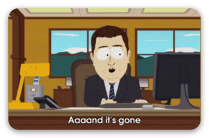 And it’s gone