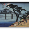 Hiroshige Uomo a cavallo che attraversa un ponte