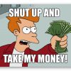 Take my Money - adesivo per carta
