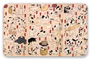 Gatti come le 53 stazioni del Tokaido - adesivo per carta